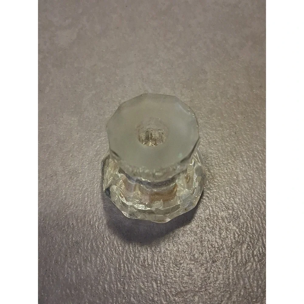7 Antique 6 Sided Hexagon Glass Pulls, 1
